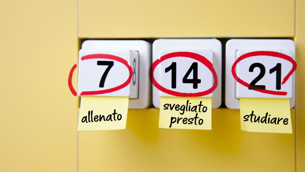 Calendario 21 giorni cambiare identità tappe 7 14 giorni post-it abitudini quotidiane trasformazione