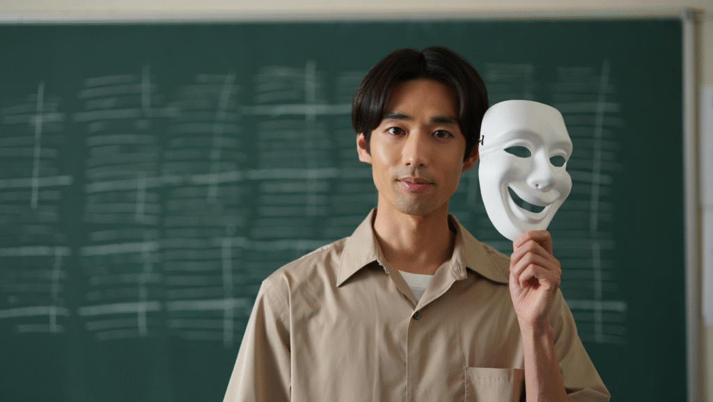 Voti identitari lavagna segni spunta maschera autentica identità cambiare comportamento neuroplasticità