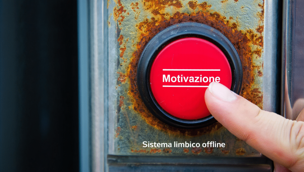 Pulsante rosso motivazione rotto: sistema limbico offline - neuroscienze spiegano inaffidabilità motivazione