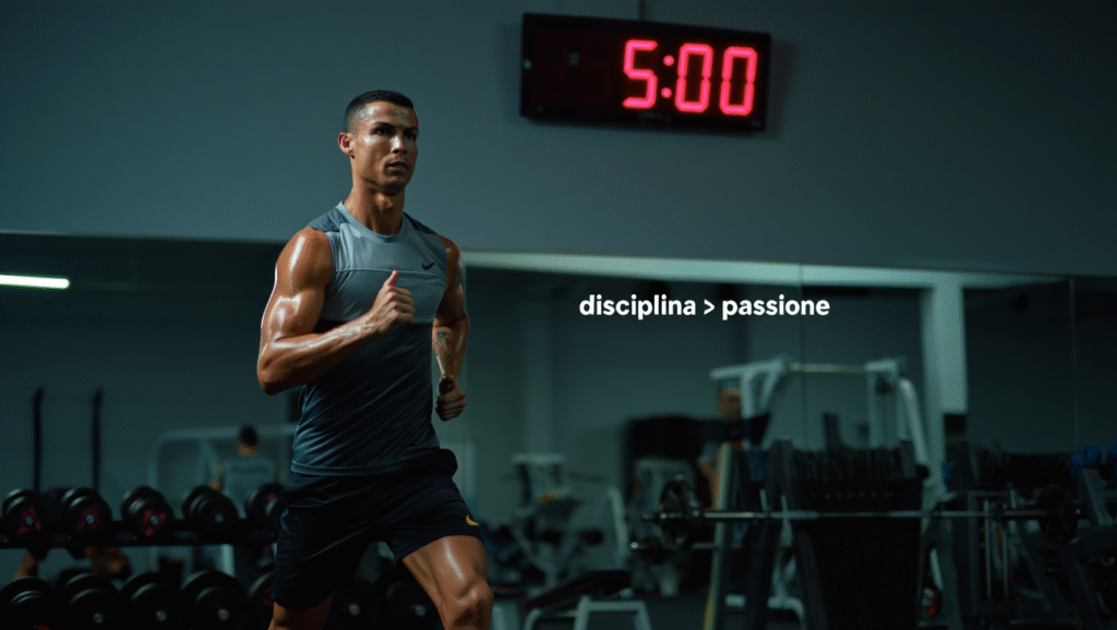 Cristiano Ronaldo si allena alle 5 del mattino in palestra - disciplina e strategia vincente oltre la passione per il calcio