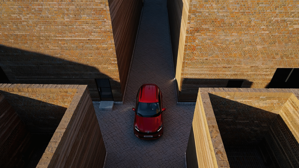 Perché Il Presente Senza Futuro È Vuoto Vivere senza obiettivi chiari - perdere direzione nella vita come auto bloccata nel labirinto