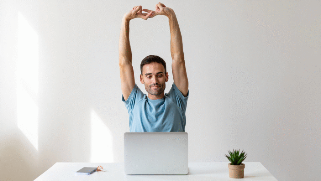 Reset rapido tra i blocchi: il mini-rituale da 3 minuti Stretching reset tra blocchi produttività - pausa attiva time blocking per studenti atleti