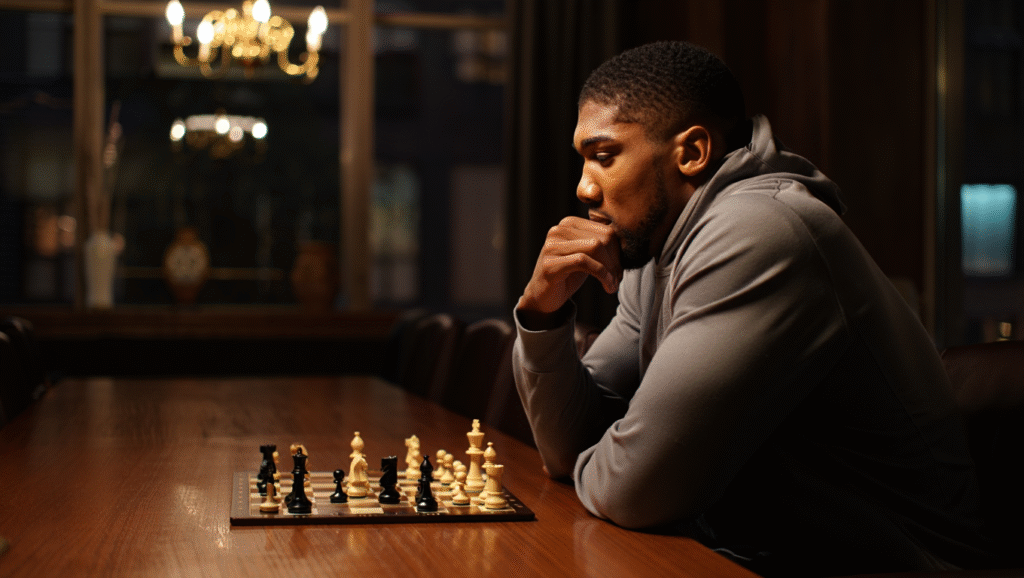 11. Scacchi per Affinare la Strategia Anthony Joshua gioca scacchi strategia mentale, pensiero strategico atleti e disciplina intellettuale campioni